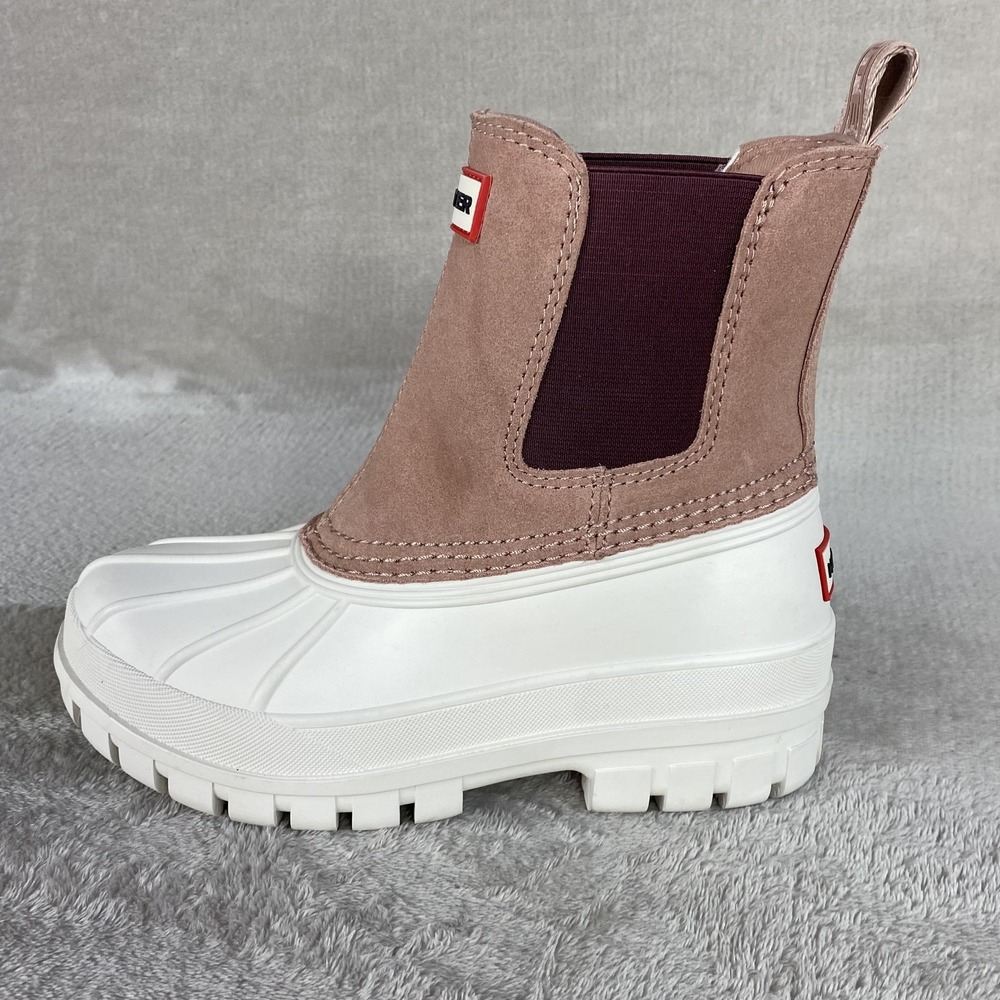 Hunter Sutton Boots Womens Size 5 Pink Insulated Chelsea Duck Snow Waterproof - Picture 4 of 11